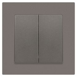 Переключатель Intro Accent 6-107-09 двойной, 10А-250В, IP20, СУ, AL/CU, титан | Intro