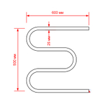 Полотенцесушитель MIXLINE SIMPLE M 50x60 (кнопочный выкл, 184 Вт) ХРОМ