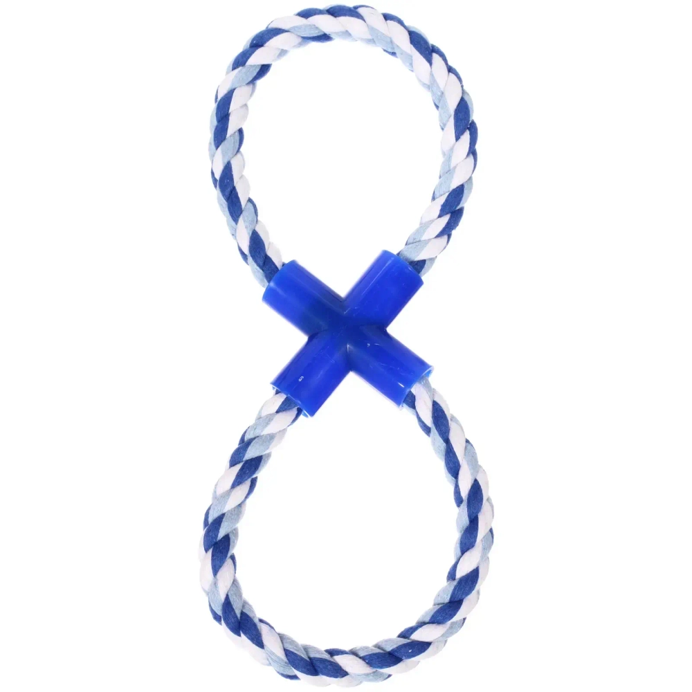 Игрушка - канат для собак средних и крупных пород «НЕСКУЧАЙКА», цвет синий 26*11см / 80гр (лейбл)✦