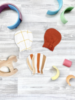 Рукавички-антицарапки Mjölk Полоска/Клетка/Paprika, сет из 3х пар