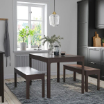 Стол и 2 скамейки - EKEDALEN / EKEDALEN IKEA/ ЭКЕДАЛЕН ИКЕА, 180/120 см, темно-коричневый/темно-коричневый