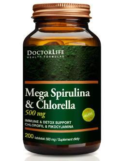 Doctor Life Mega Spirulina & Chlorella 500 мг - 200 таблеток