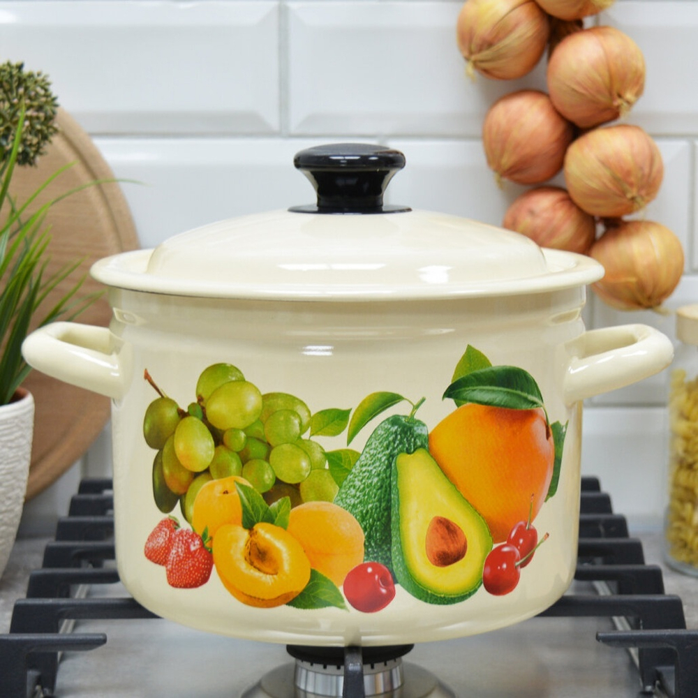 Кастрюля 4л цилиндрическая с рисунком 21534