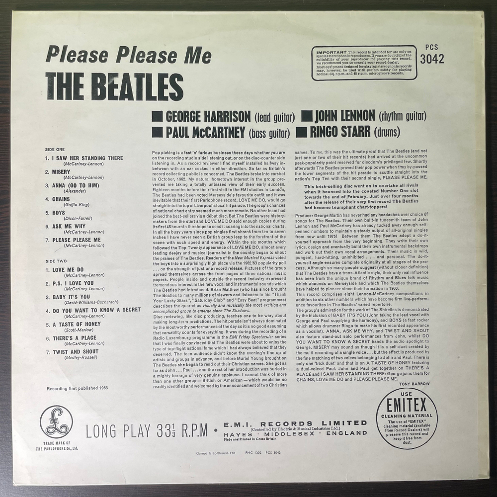 The Beatles ‎– Please Please Me (Англия 1974г.)