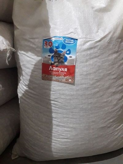 Наполнитель ЛАПУЛЯ для кошачьего туалета минеральный 30кг крупная фракция