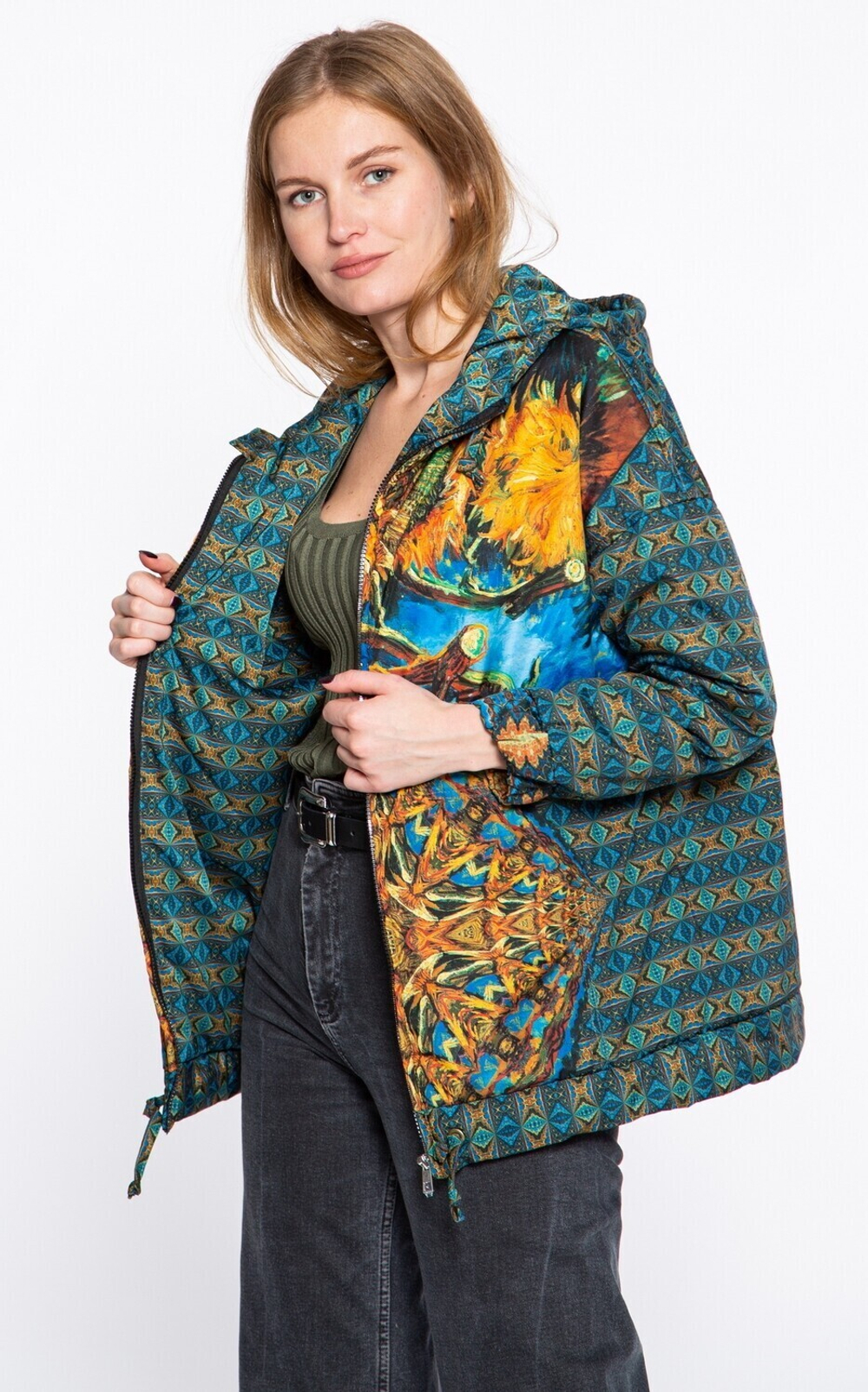 Куртка "Подсолнухи", по мотивам картины Ван Гога "Подсолнухи (F452)"