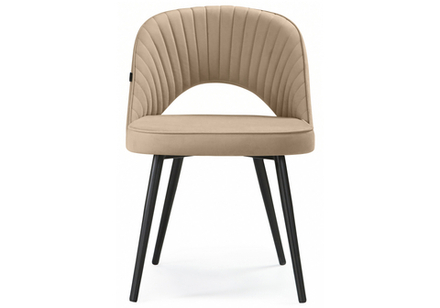 Стул на металлокаркасе Woodville Сандвикен velutto 05, черный, ножки черные