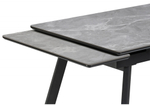 Керамический стол Woodville Норман 140(200)х80 серый мрамор larka grey, черный, ножки черные