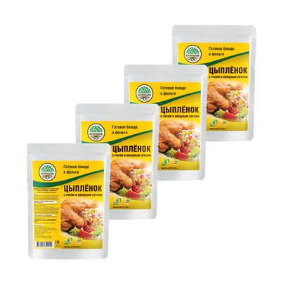 Готовое блюдо Цыпленок с рисом и овощн. соусом 325 гр. (Кронидов) 4шт 1,3кг
