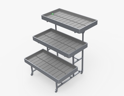 Стойка 3-х ярусная 1331*1403*1520-1770мм, 3 поддона