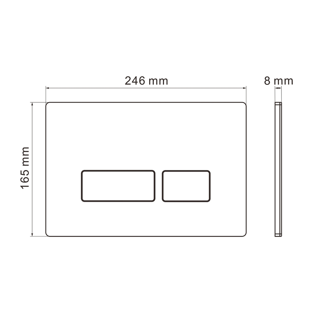 Кнопка смыва WAVE V1 универсальная БЕЛАЯ АБС прямоугольная