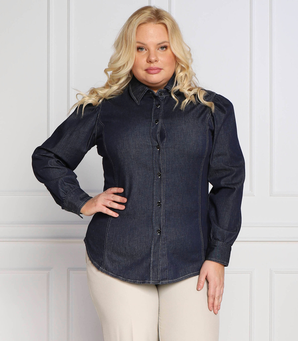 рубашка bolzano plus size Persona by Marina Rinaldi - темно-синий(1113042)