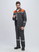 Костюм Лигор-1 СОП (тк.Смесовая,210) брюки, т.серый/оранжевый