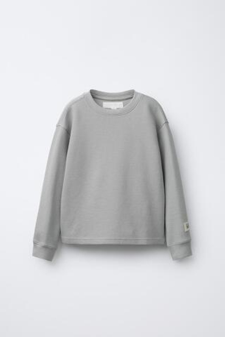 ZARA ЛОНГСЛИВ ИЗ ТКАНИ ОТТОМАН С НАШИВКОЙ, СВЕТЛО-СЕРЫЙ
