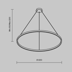Люстра подвесная светодиодная Maytoni Rim MOD058PL-L65BK