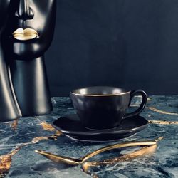 Lenardi 118-019 Кофейная чашка 110 мл МАРОККОс блюдцем в под.уп.(х36)Фарфор