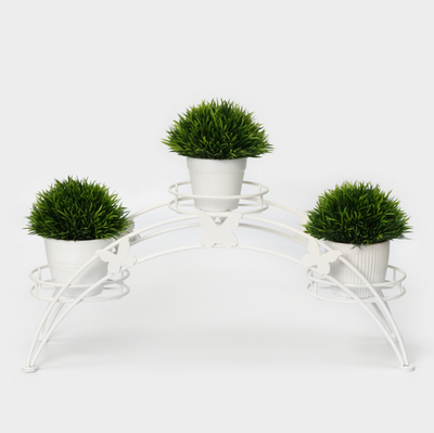 Подставка для цветов «Арка-3», d=12 см, 50×15×22 см, белый