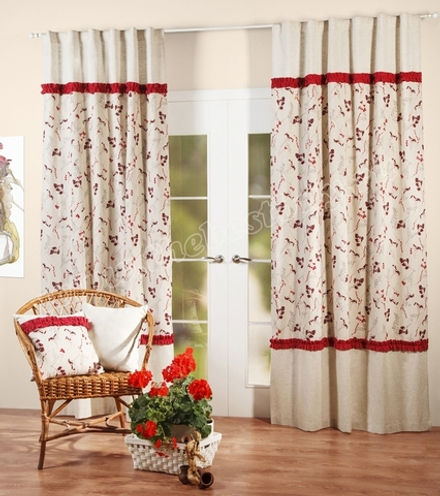 Шторы для гостиной или спальни: Ривьера (арт. BL01-03-01)  -  (130х270)х2 см. - (Возможна высота 250 см.) - красные