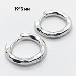 Ювелирные швензы Конго с родиевым покрытием, размер 19*3 мм, цена за пару