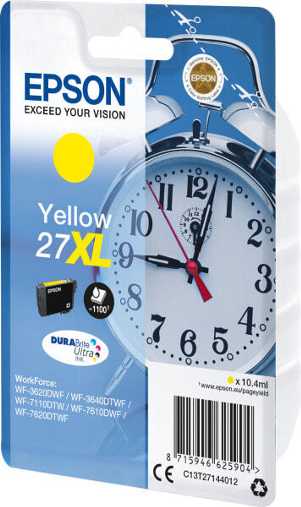 Epson Alarm clock C13T27144022 струйный картридж Подлинный Желтый 1 шт