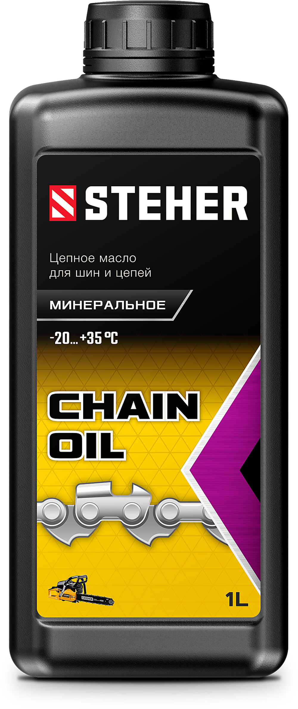 Цепное минеральное масло для бензо-электропил 1л, STEHER 76020-1