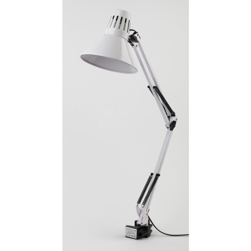 Настольный светильник ЭРА N-121-E27-40W-W на струбцине белый | Настольные светильники под лампу