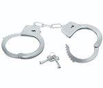 Классические металлические наручники с ключиками (Цвет: серебристый)
