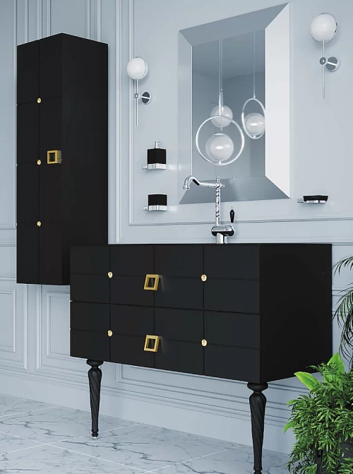 Тумба с раковиной Armadi Art Vallessi Avantgarde Piazza 100 черный с золотом