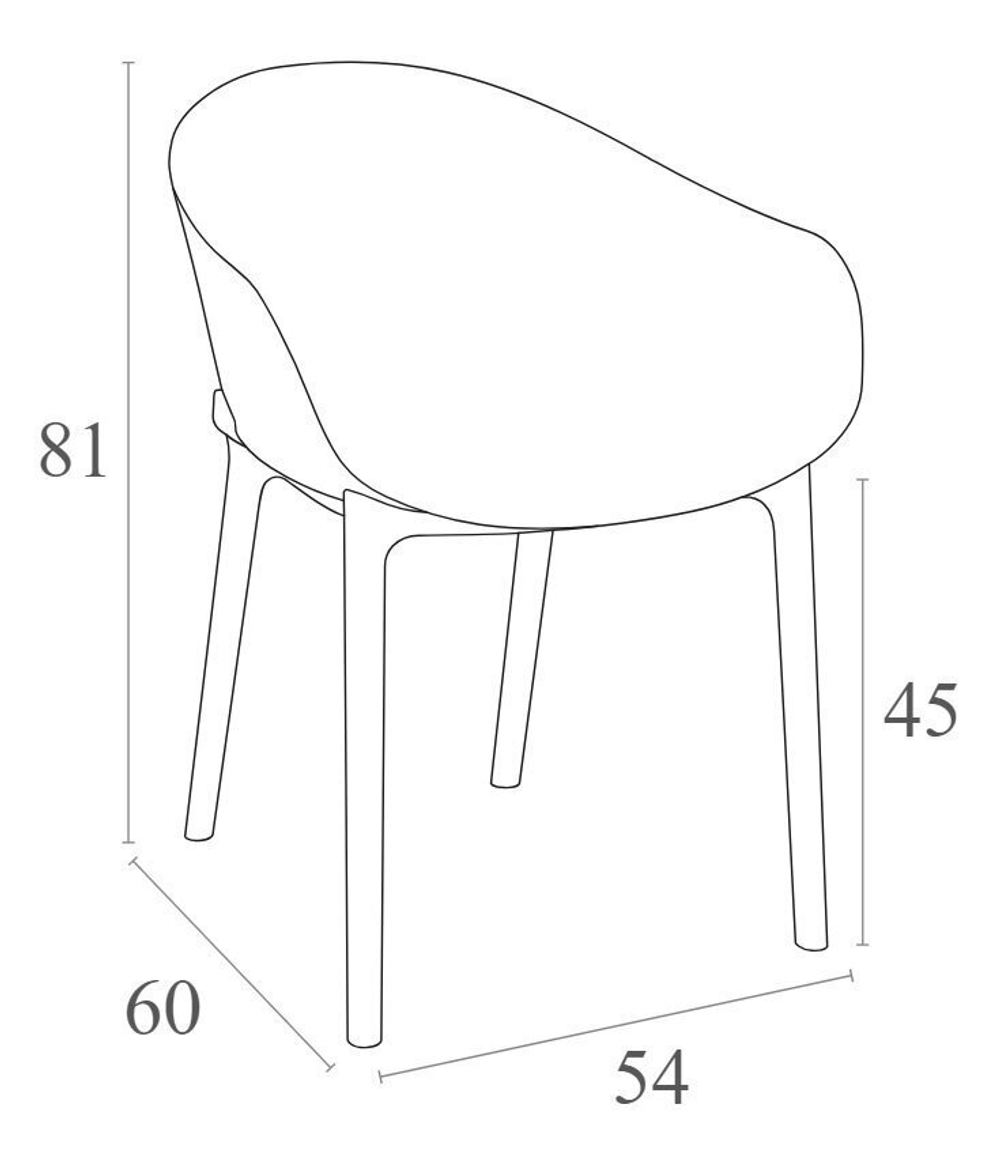 Комплект пластиковой мебели Siesta Contract Sky, темно-серый