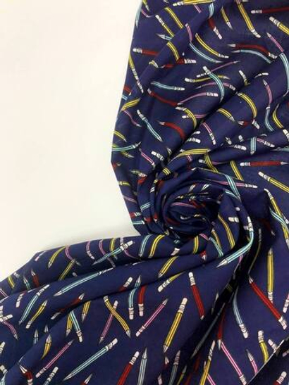 Батист принт, карандаши на синем BST2513D10C1