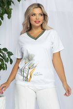 Блуза Лотус (бело-оранжевая) Б13160-20М LT Collection