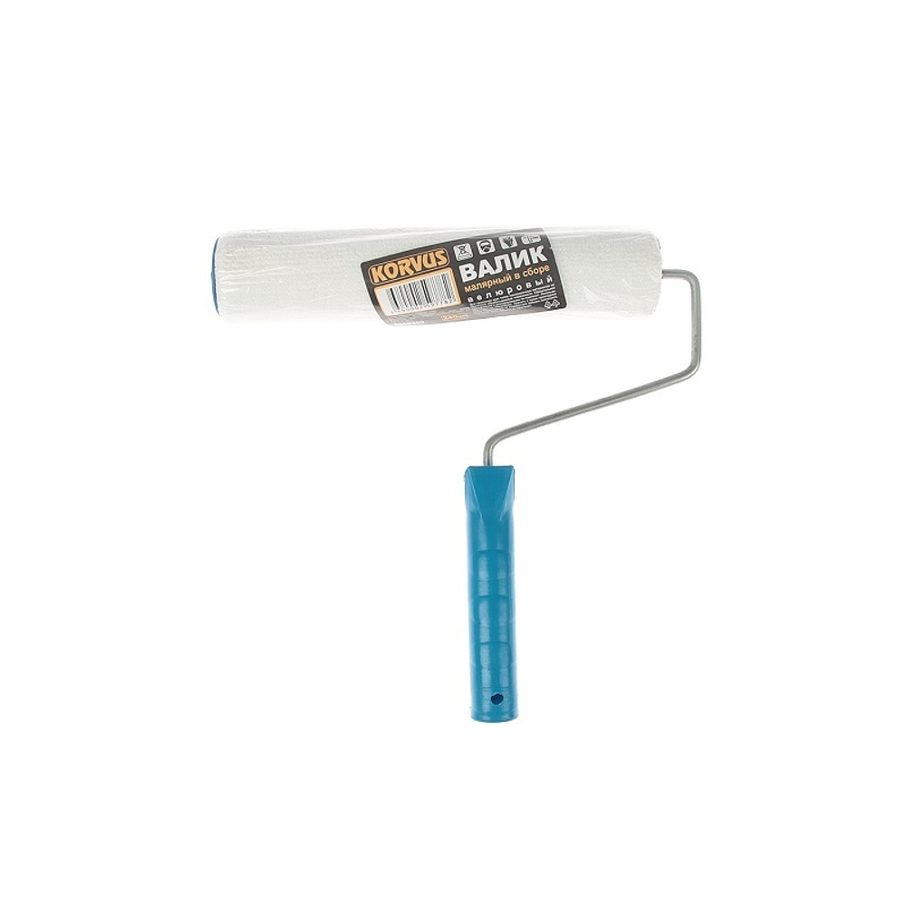 Валик 240 мм ядро 40 мм, велюровый, ворс 4 мм, бюгель 6 мм KORVUS