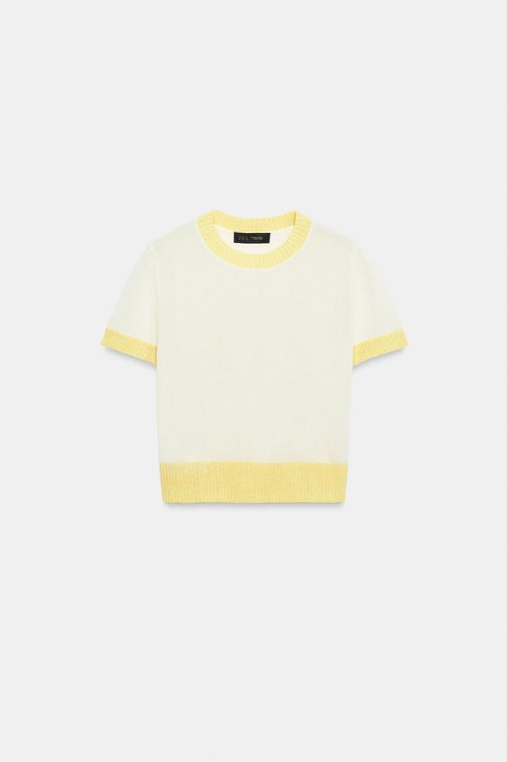 ZARA ТРИКОТАЖНЫЙ ТОП С КОРОТКИМ РУКАВОМ, РАЗНОЦВЕТНЫЙ