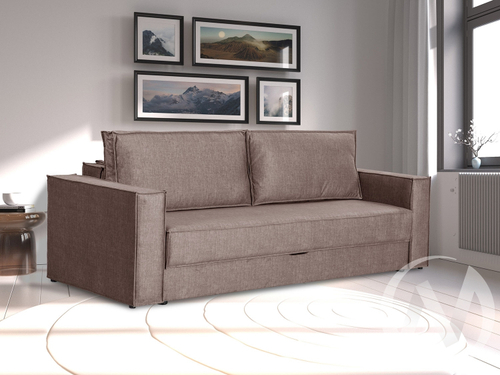 Диван прямой Эдельвейс (БД) SQUARE 29 (велюр какао)