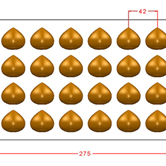 1037 | Форма для шоколадных конфет "Каштан" (275*175 мм)