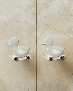 ZARA HOME НАБОР ДЕТСКИХ МЕБЕЛЬНЫХ РУЧЕК «УТЁНОК» (2 ШТ.), СЕРЫЙ