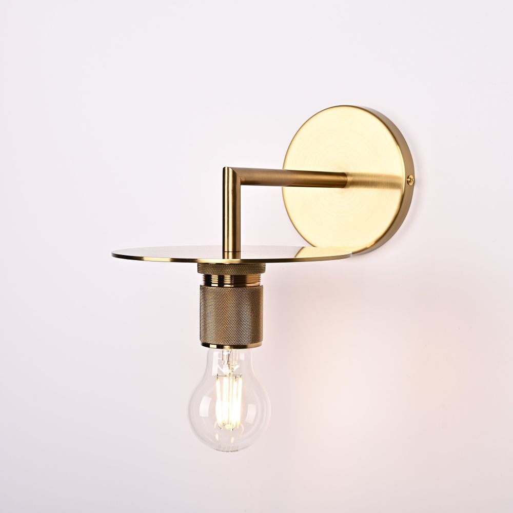 Бра Rh Utilitaire Knurled Disk Shade Sconce Brass By Imperiumloft