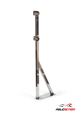 Модель №7 - стойка балетного (хореографического)  станка двухуровневого из нержавеющей стали угловая