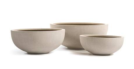 Кашпо TREEZ Effectory - Beton - Низкая сферическая чаша