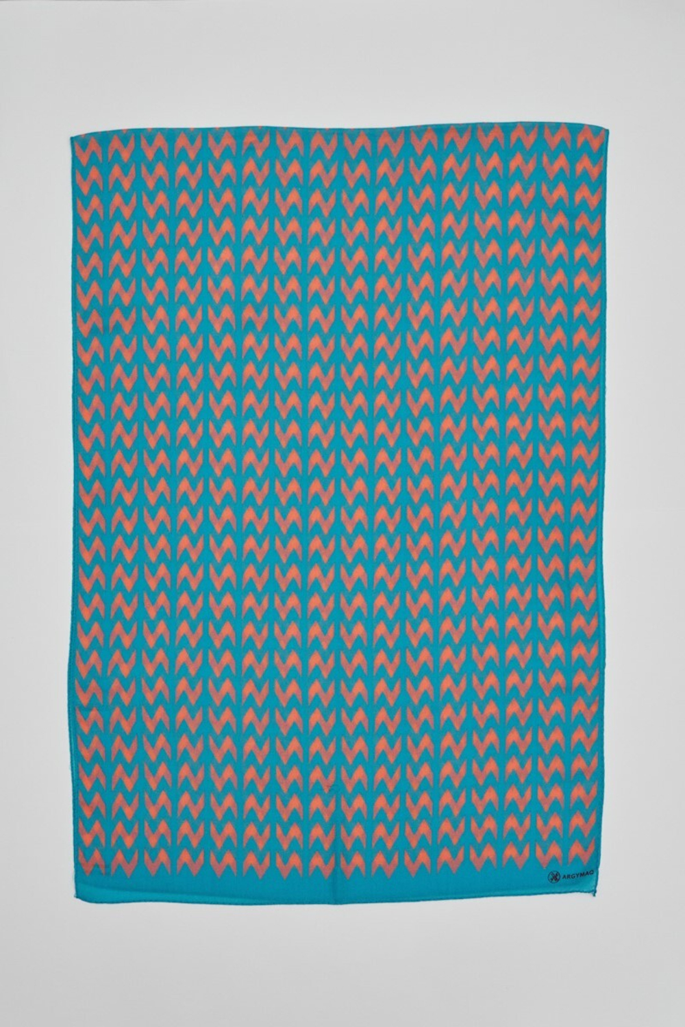 Шерстяной палантин Сороконожка BLUE/PINK 70×200