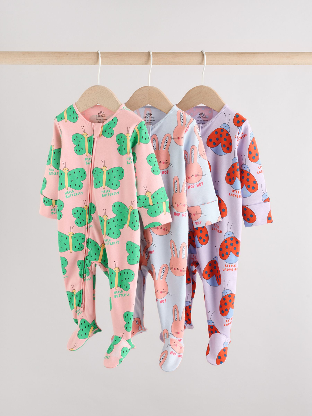 Комбинезон / Cлип для малышей Next F13-408, 3 шт., Розовый, Сиреневый