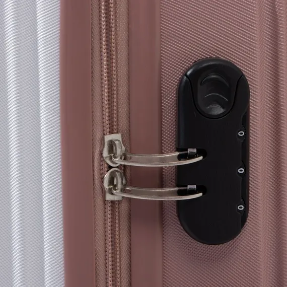 Чемодан большой 26&quot;, кодовый замок, цвет белый/розовый