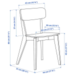 Стол и 2 стула -LISABO / LISABO IKEA/ ЛИСАБО ИКЕА, 88х74х46 см, черный