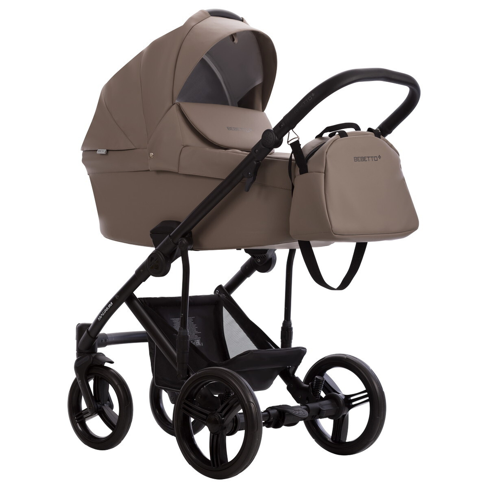 Детская коляска Bebetto Magnum Light Pro 3 в 1 с автокреслом Avionaut Cosmo 05 т.бежевая кожа