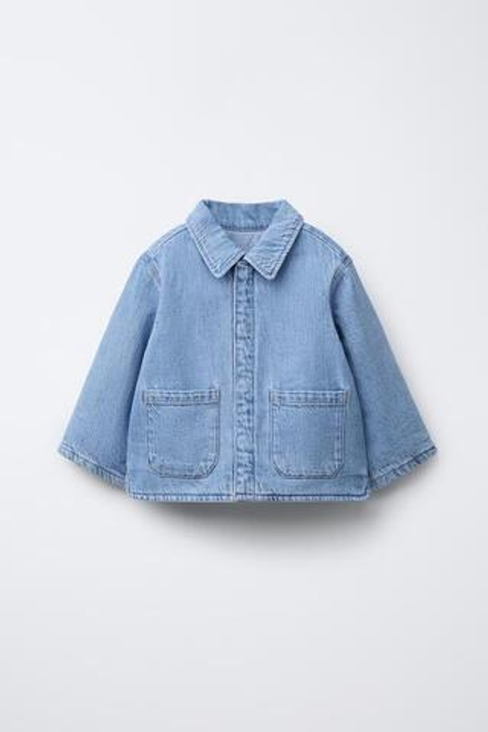 ZARA ДЖИНСОВАЯ КУРТКА, СИНИЙ