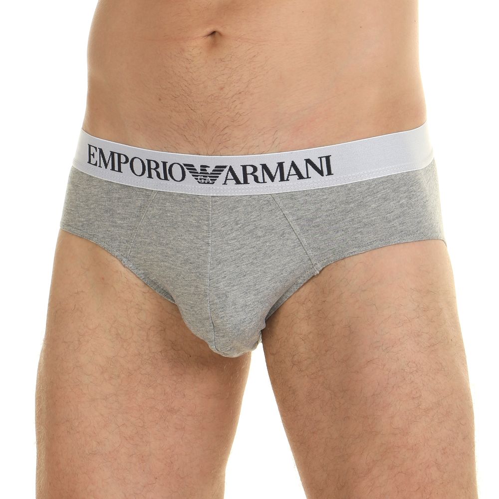 Мужские трусы брифы серые Emporio Armani