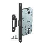 Корпус врезного замка c защёлкой PLASTLP85-50 ВL черный