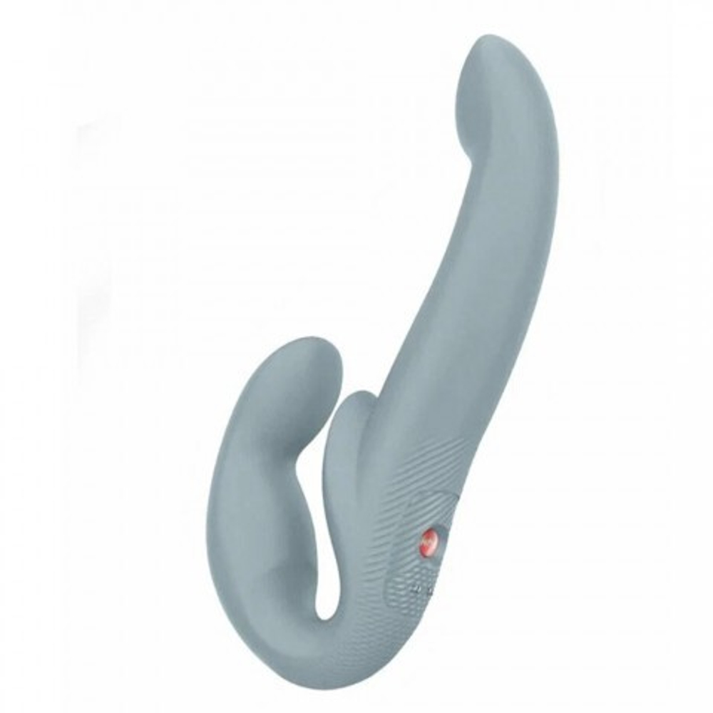 Безремневой страпон с вибрацией Share Vibe Pro от Fun Factory (серый)