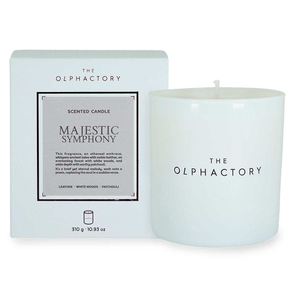 Свеча ароматическая the olphactory, white insignia, majestic symphony, 60 ч