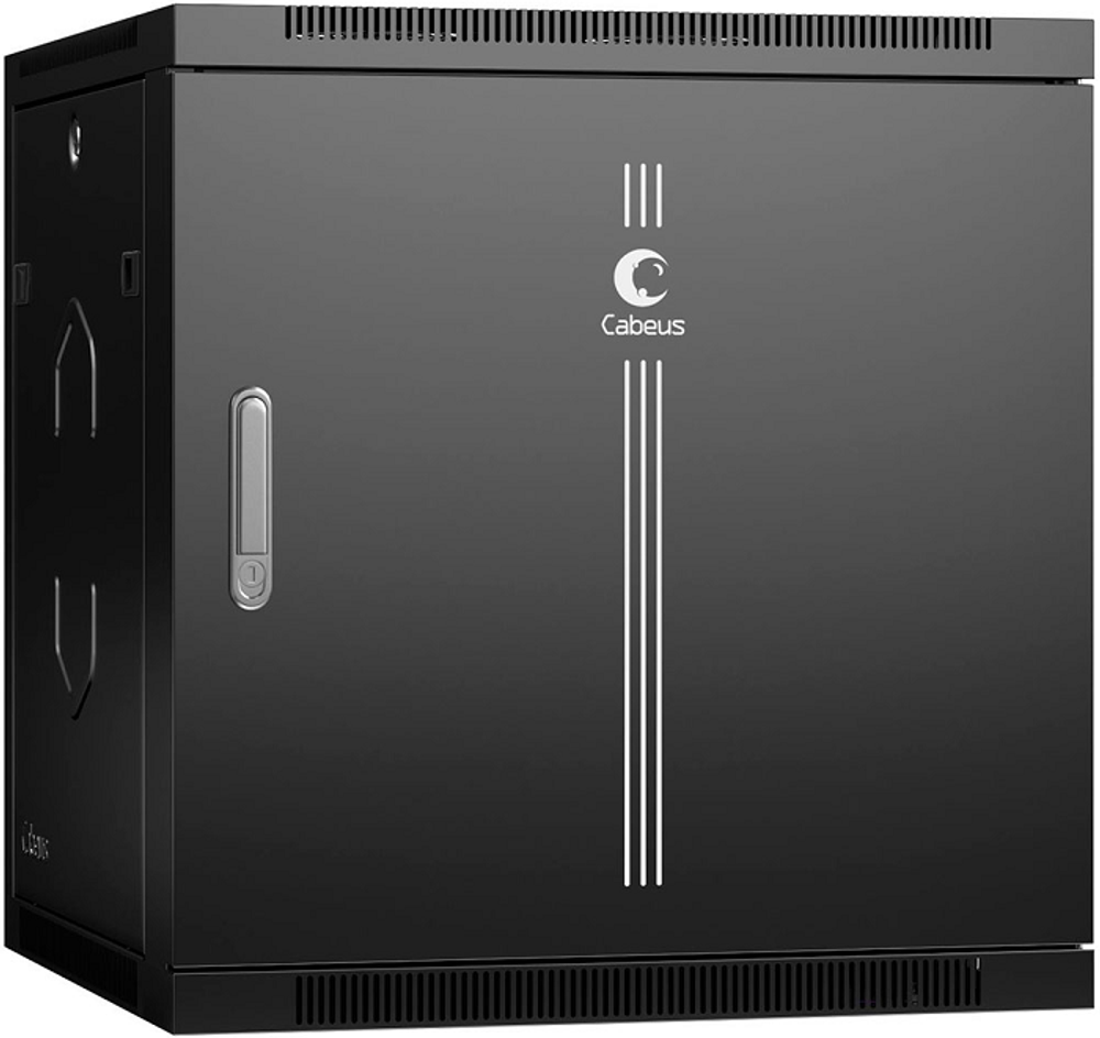 Шкаф настенный 19", 12U Cabeus SH-05F-12U60/35m-R-BK